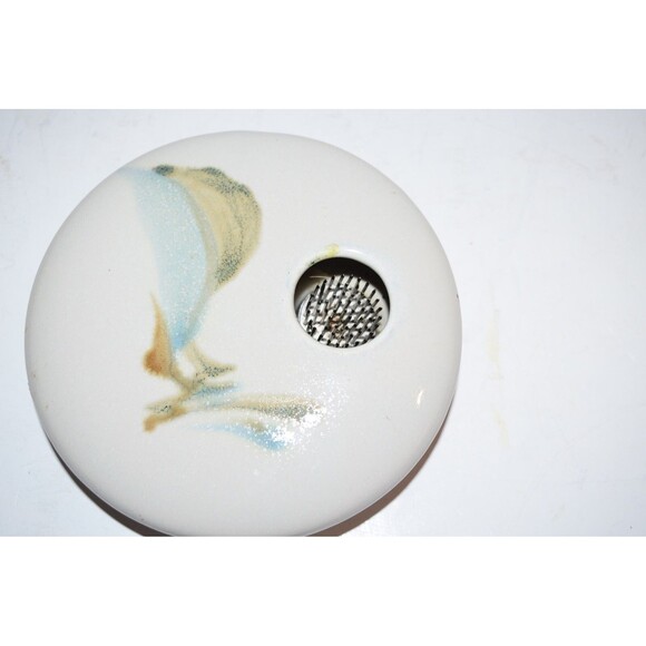 Vtg Georgetown Pottery Maine Glazed Porcelain Flower Frog Vase Abstract Design - Picture 6 of 6